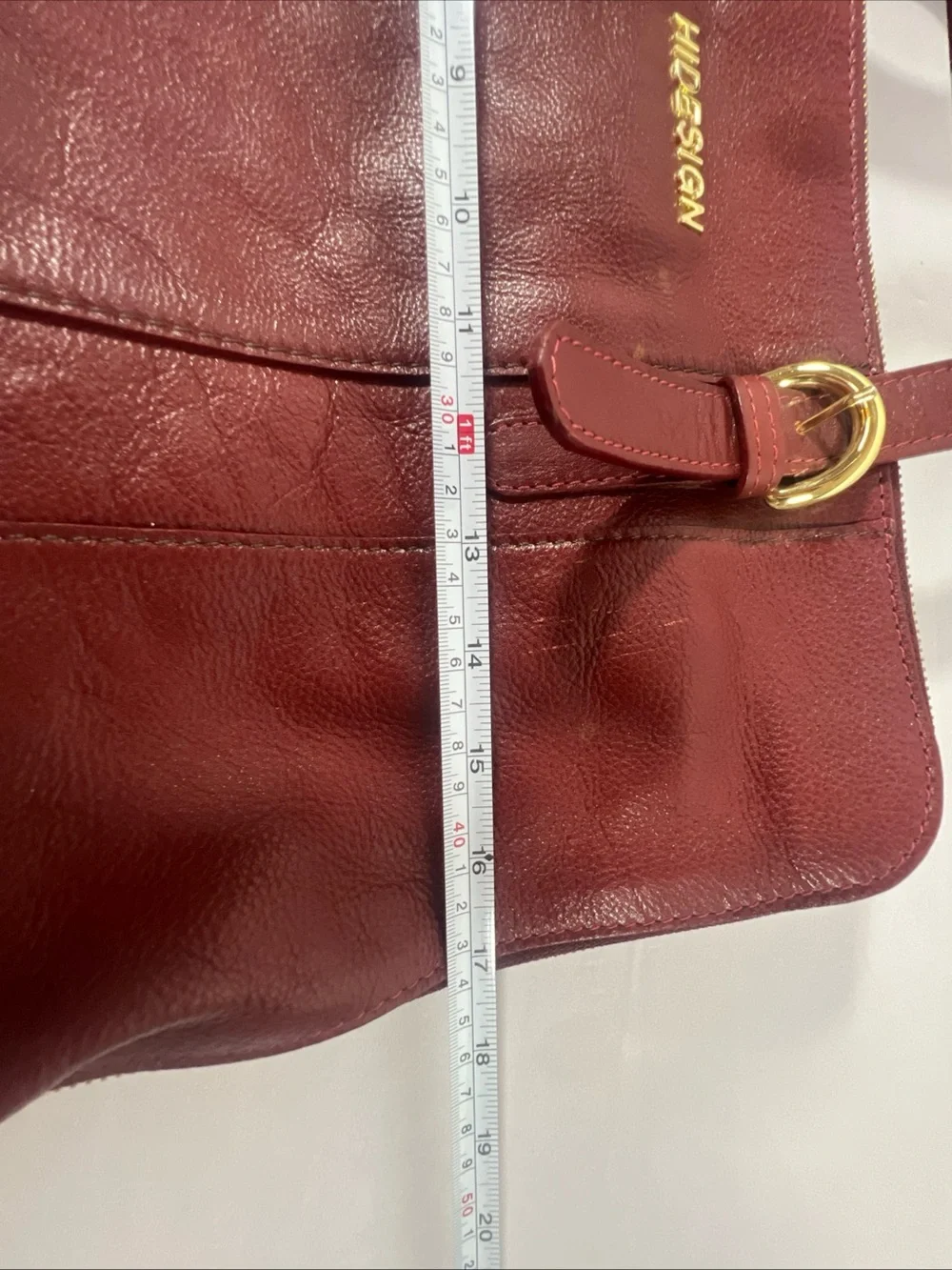 Hidesign Ersa 01 Red Leather Laptop Bag Women Work Tote Shoulder Briefcase Fits